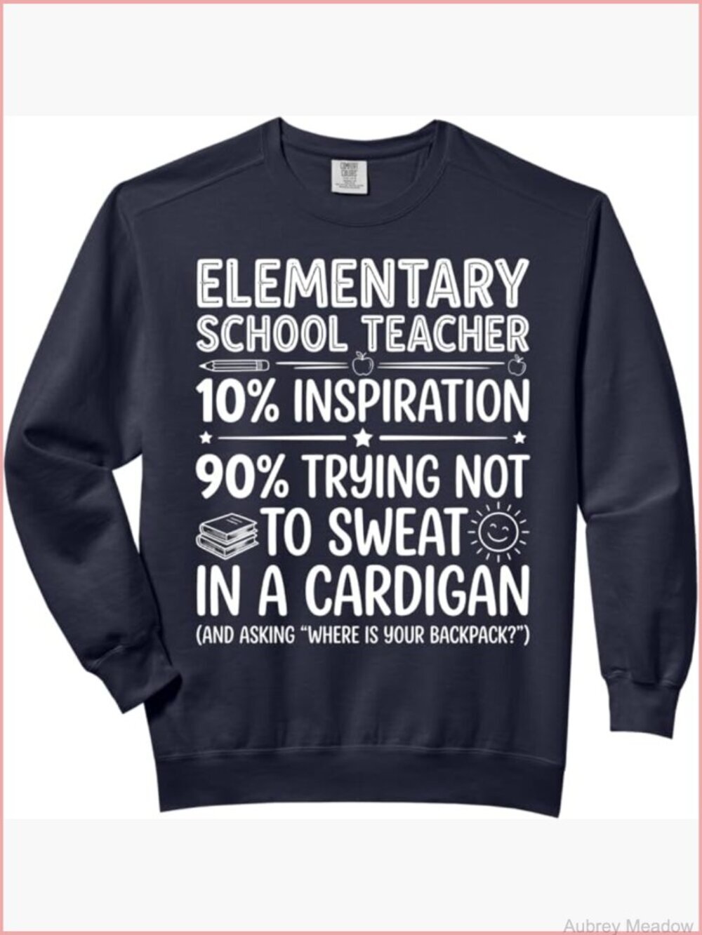 Teacher Sweatshirt Funny Art Retro Comfort Colors Cotton Pullover Long Sleeve